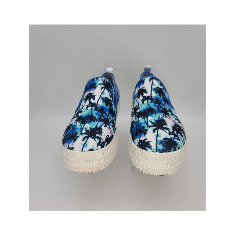 Juicy Couture Nicky Blue Palm Tree Platform Slip-On Sneakers Size 8 1/2 M - Picture 3 of 8